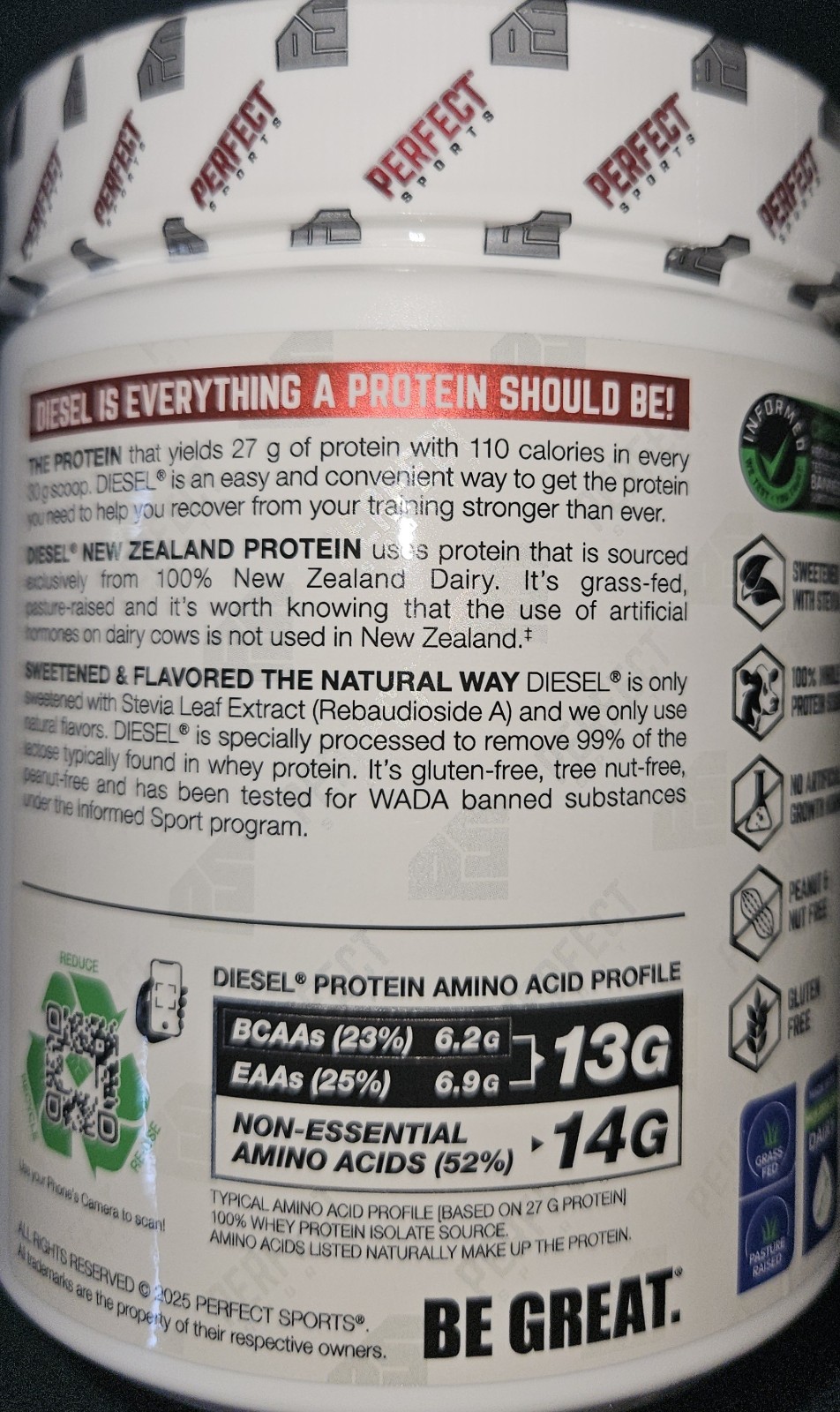 PERFECT SPORTS Diesel 100% New Zealand Whey Protein Isolate French Vanilla 360 g