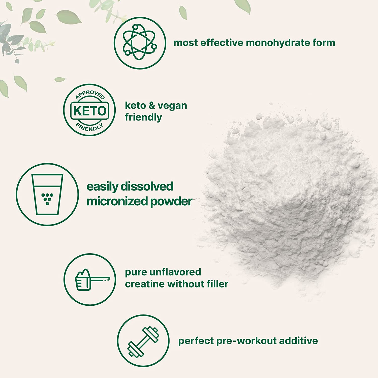 Creatina monohidratada monohidrato en polvo 2.2 Lbs disolución fácil 100% pura