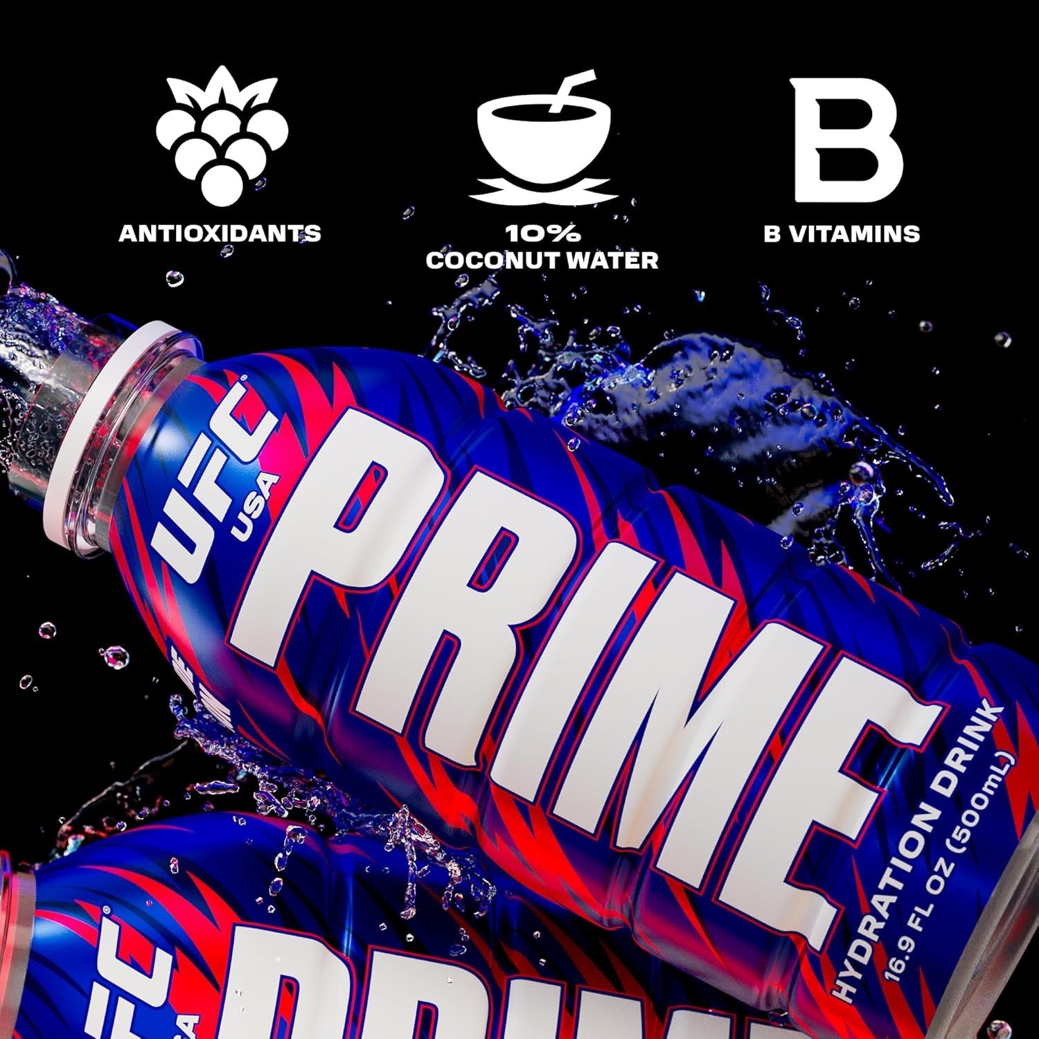 PRIME Hydration Sports Drink – UFC Special, Meta Moon Flavor, 16.9oz (12 Pack)