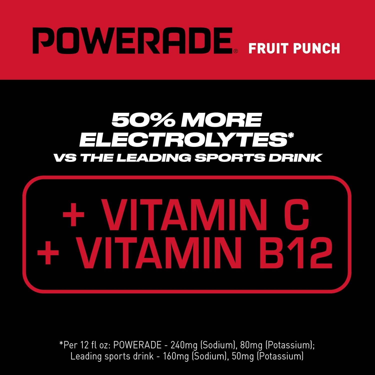 Fruit Punch, Electrolyte Enhanced Sports Drink, 20 Fl Oz Bottles, 8 Pack