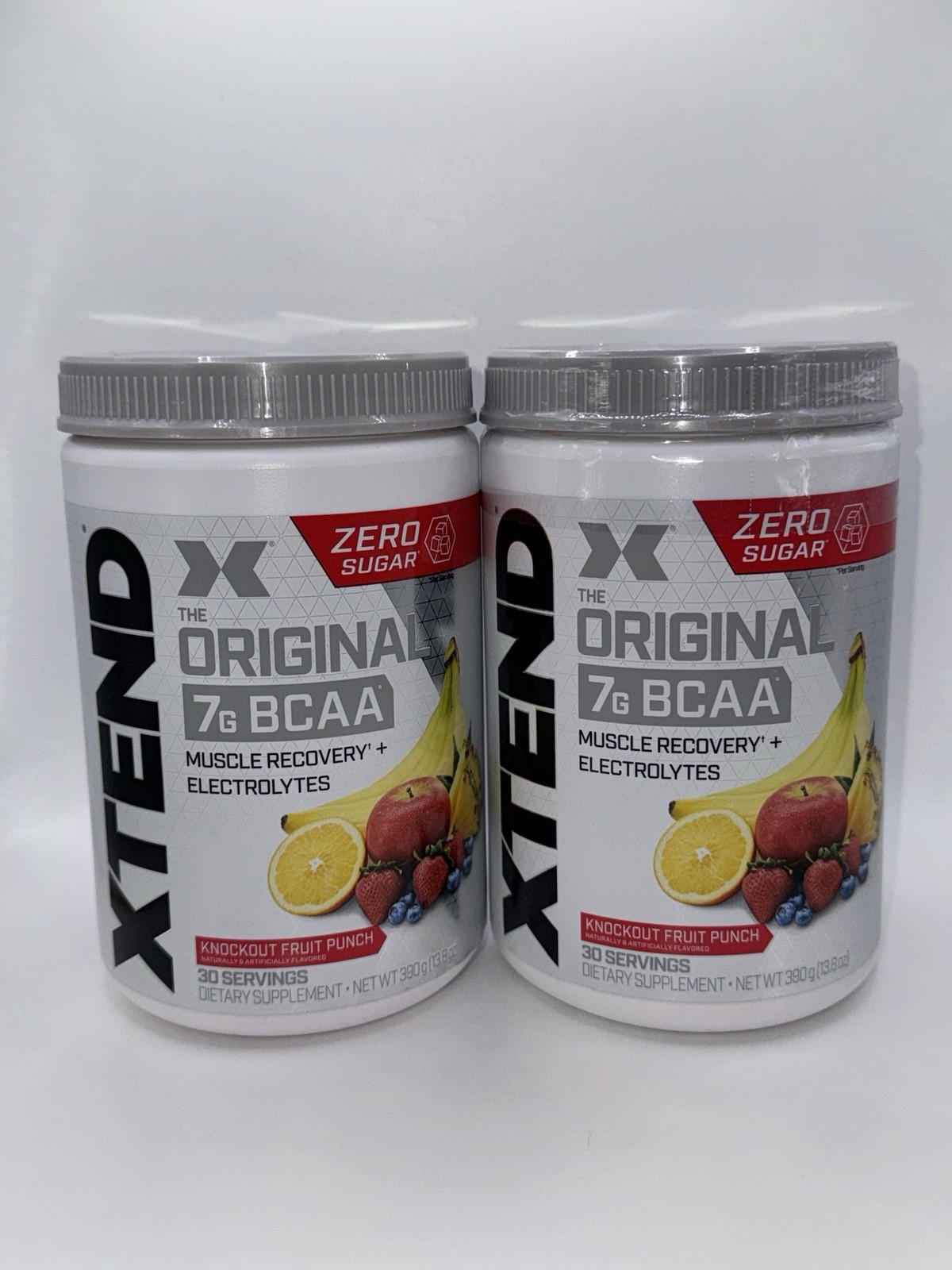 2 XTEND Original BCAA Powder Knockout Fruit Punch 30 servings Exp 07/27