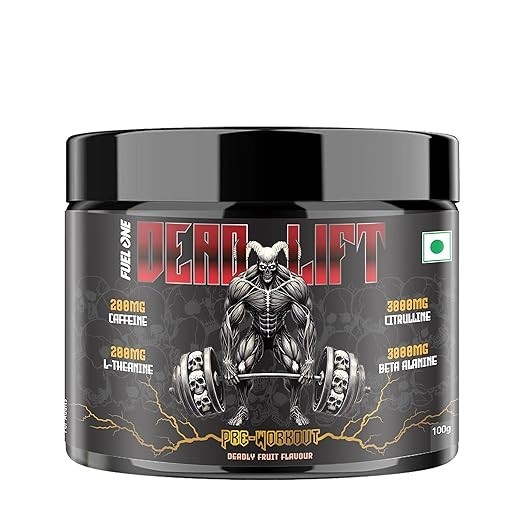 Dead-Lift Pre Workout (Deadly Fruit, 100g, 13 Servings) | 200mg Caffeine,L-Thean