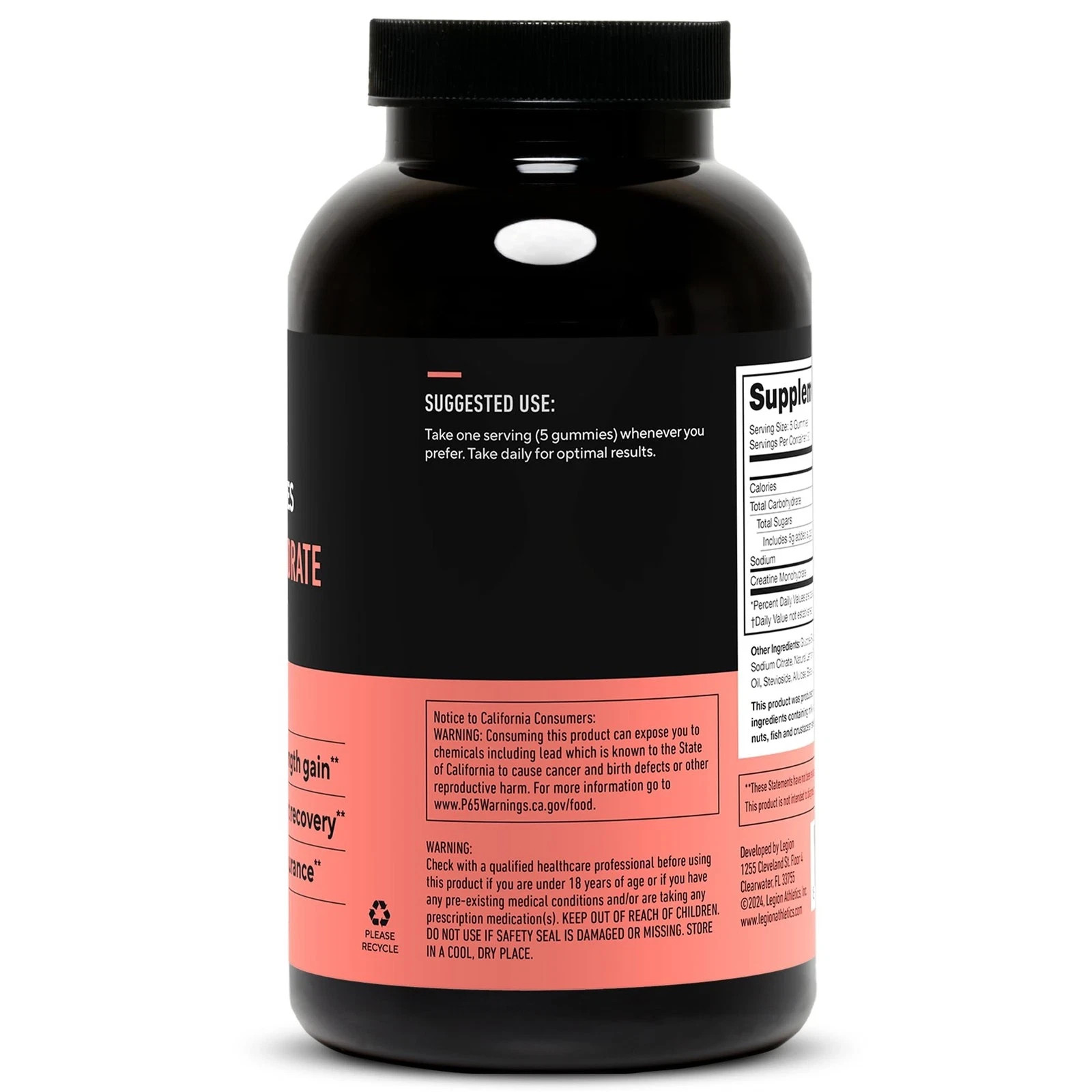 LEGION Creatine Monohydrate Gummies – Clean Chewable Creatine Supplement for …