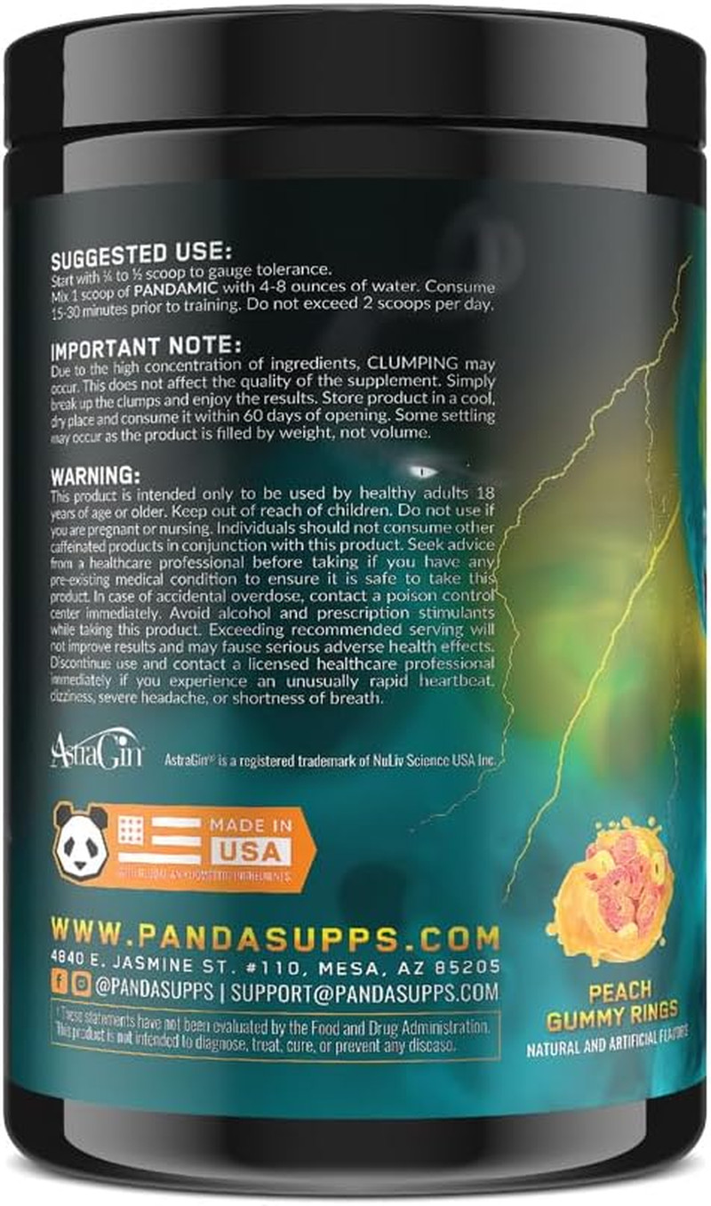 ™ Panda Supps – Pandamic Extreme Pre-Workout V2: Focus, Pump and Energy for Men