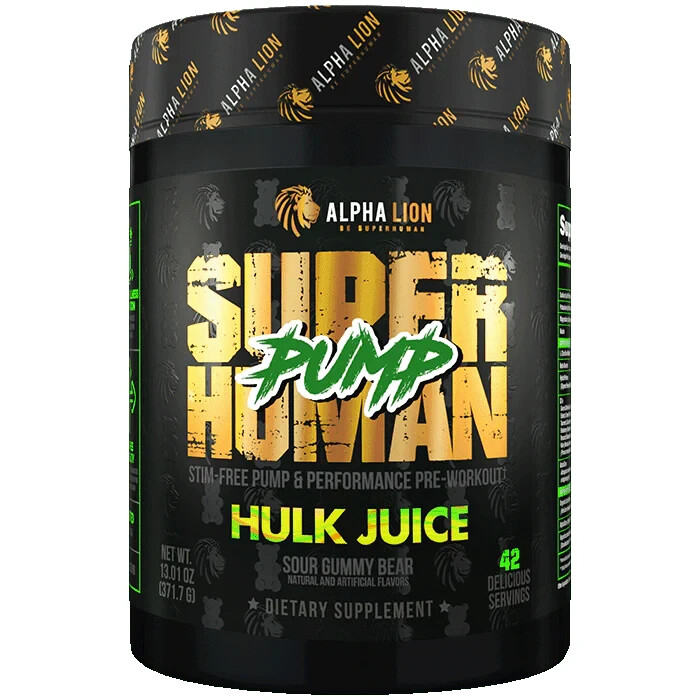 ALPHA LION SUPERHUMAN PUMP (42 SVGS) non-stim pre workout supreme burn extreme