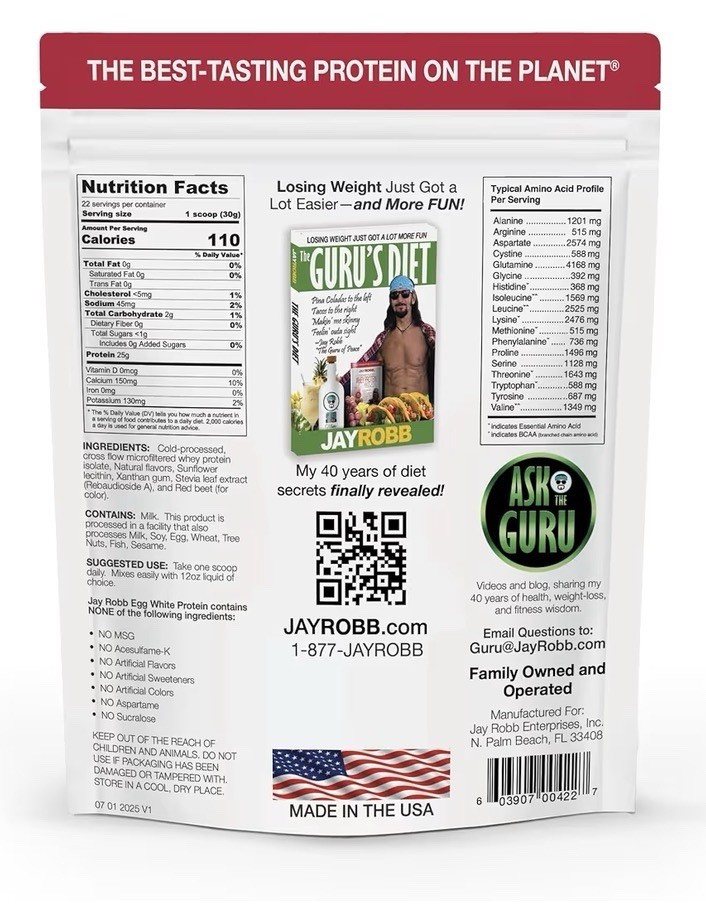 JAYROBB Whey Protein Isolate Strawberry Flavored 1.5 Pound