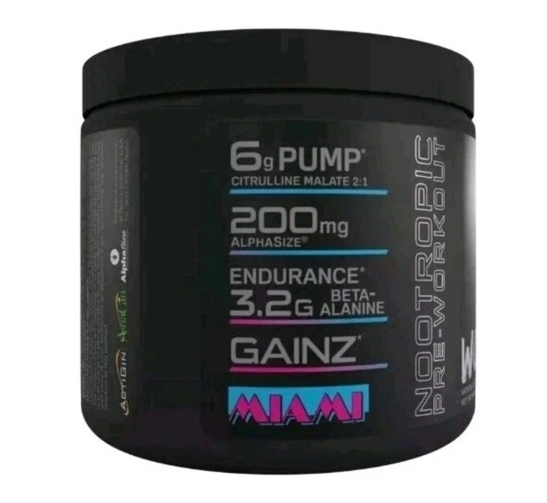 Bucked Up Woke AF Pre-Workout Energy Pump Powder – Miami – Size: 8.7 oz