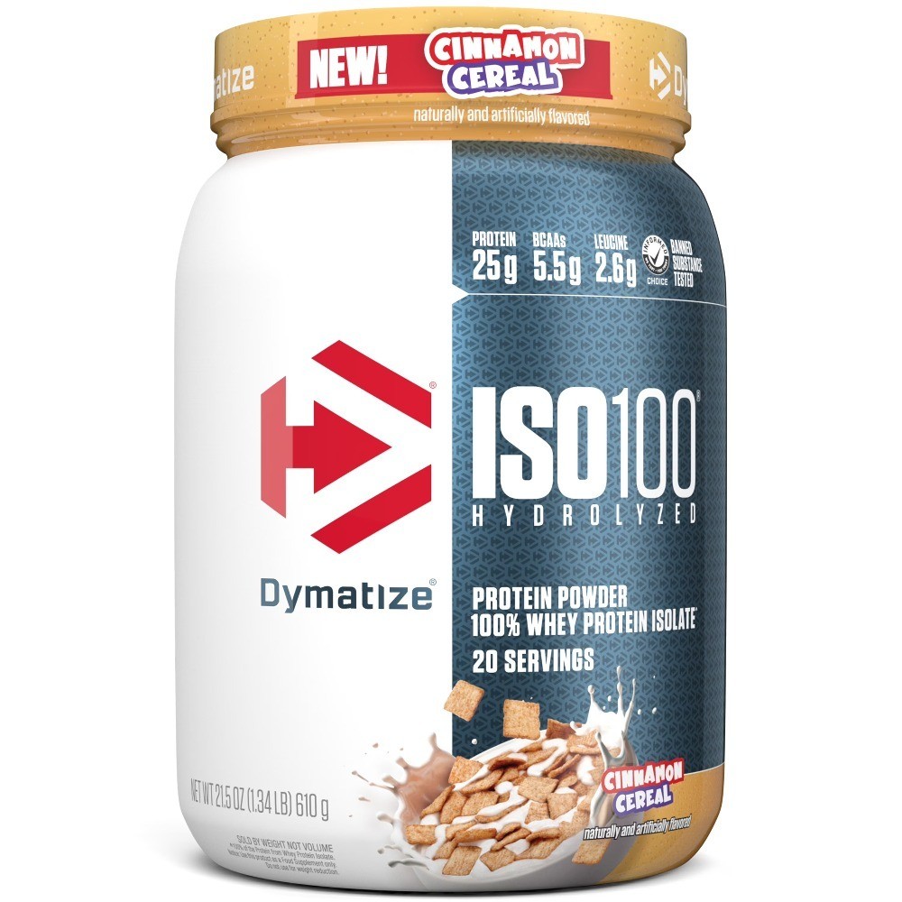 ISO100 Hydrolyzed Whey Isolate Protein Powder, 25g Protein, Cinnamon Cereal, 20