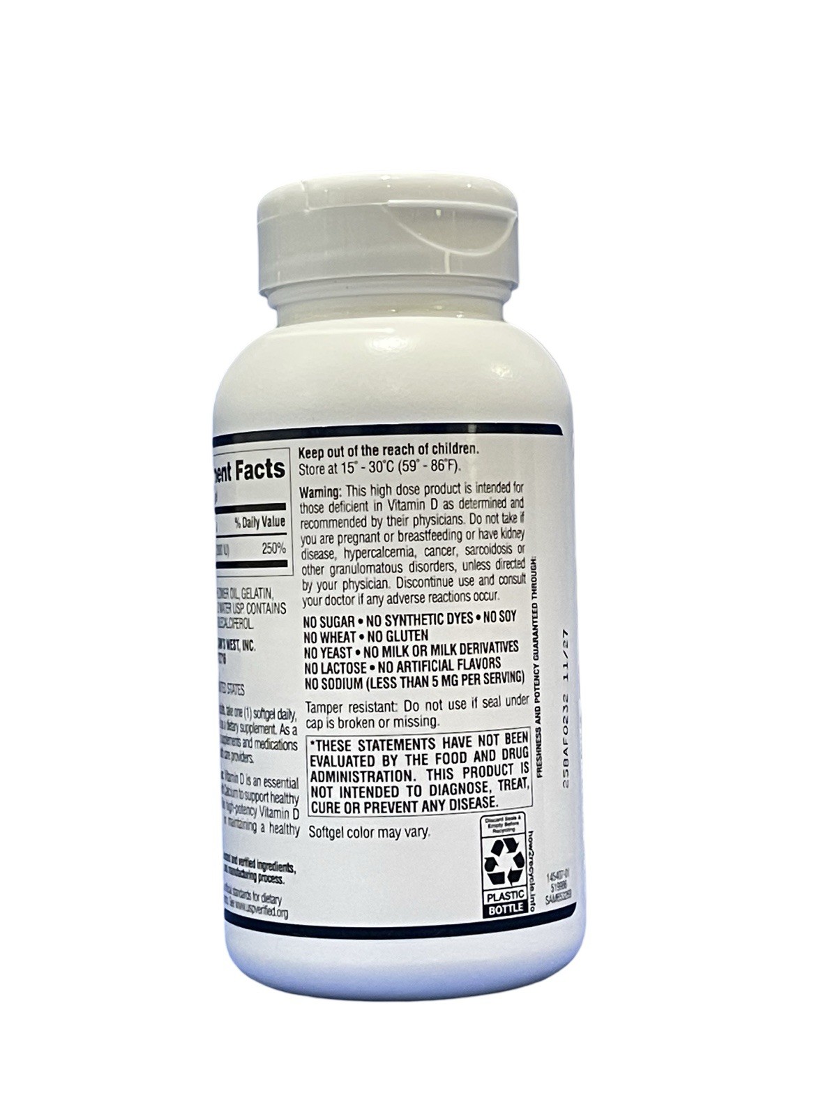 Member’s Mark Vitamin D3 5000 IU Dietary Supplement ( 400 ct ) EXP:1/25