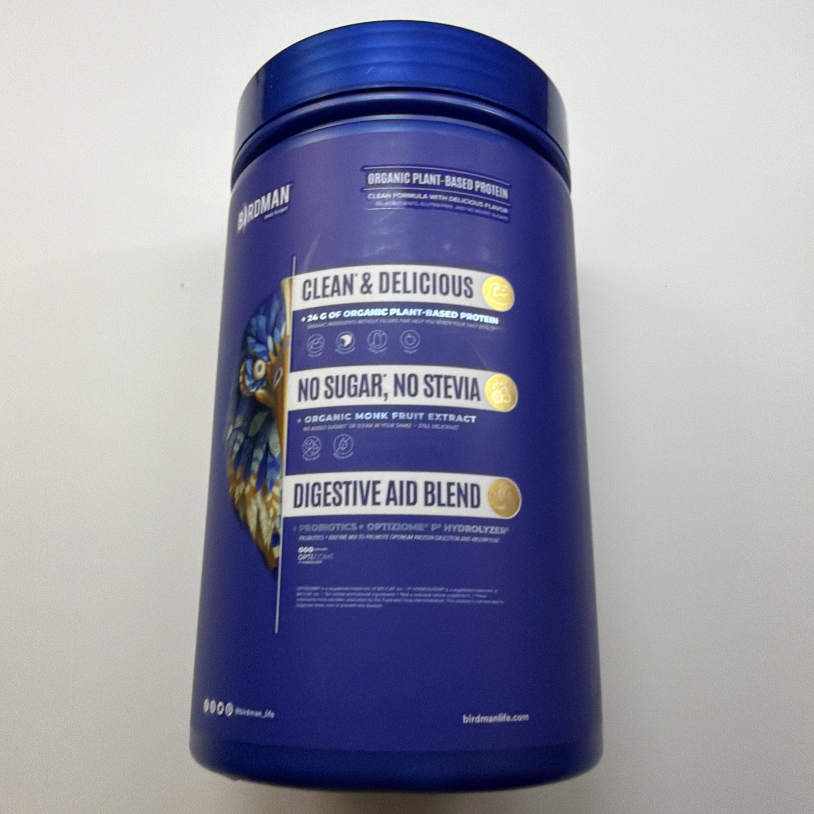 BIRDMAN Falcon Organic Vegan Protein Powder Vanilla, 24g Protein, Sugar Free
