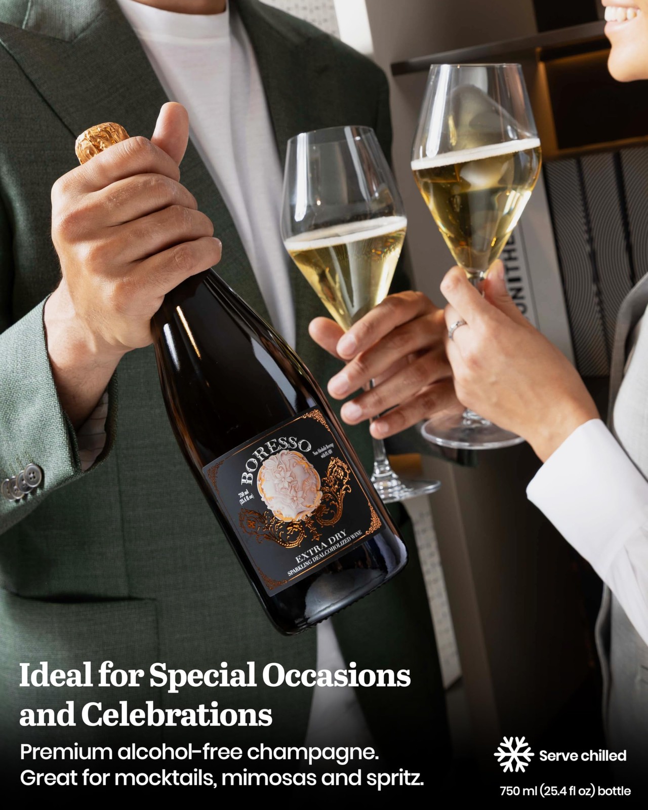 Extra Dry 0.0% ABV Non-Alcoholic Sparkling Wine With Gift Box Perfect Alcohol…