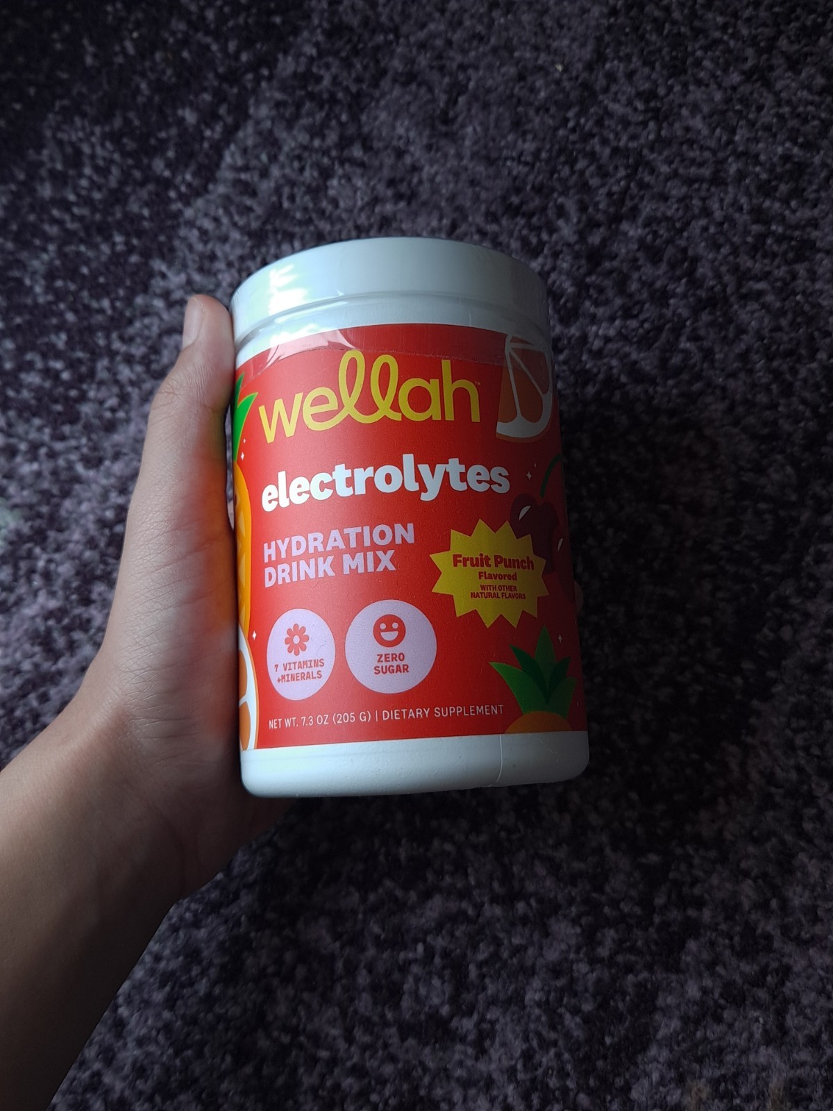 Wellah Electrolytes Powder (Fruit Punch) 50 Servings – Hydration Drink Mix