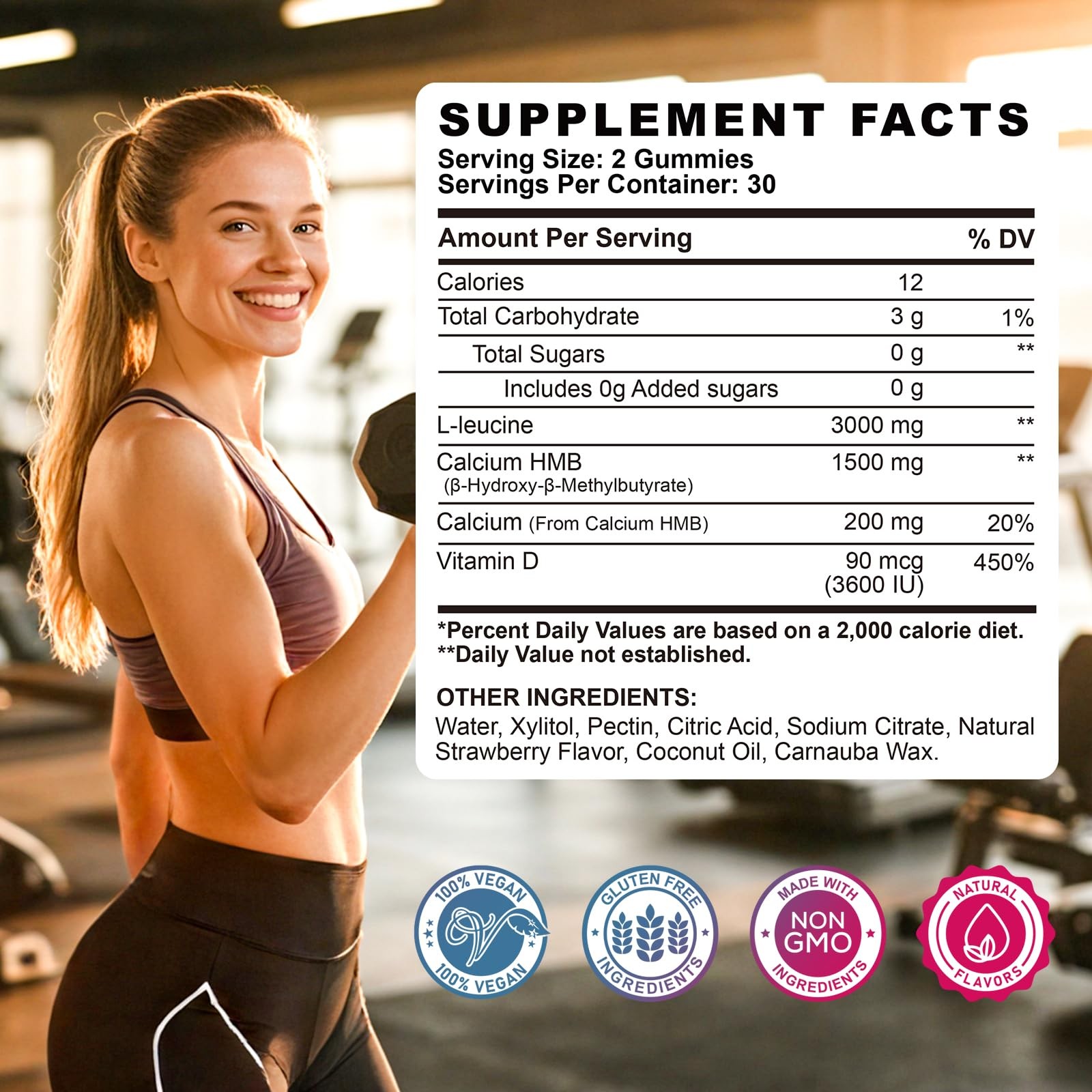 HMB and LLeucine Gummies, 4500mg HMB and Leucine Supplements for Men & Women,…