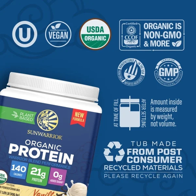 Organic Vanilla Warrior Blend Performance Protein, 17.44 OZ