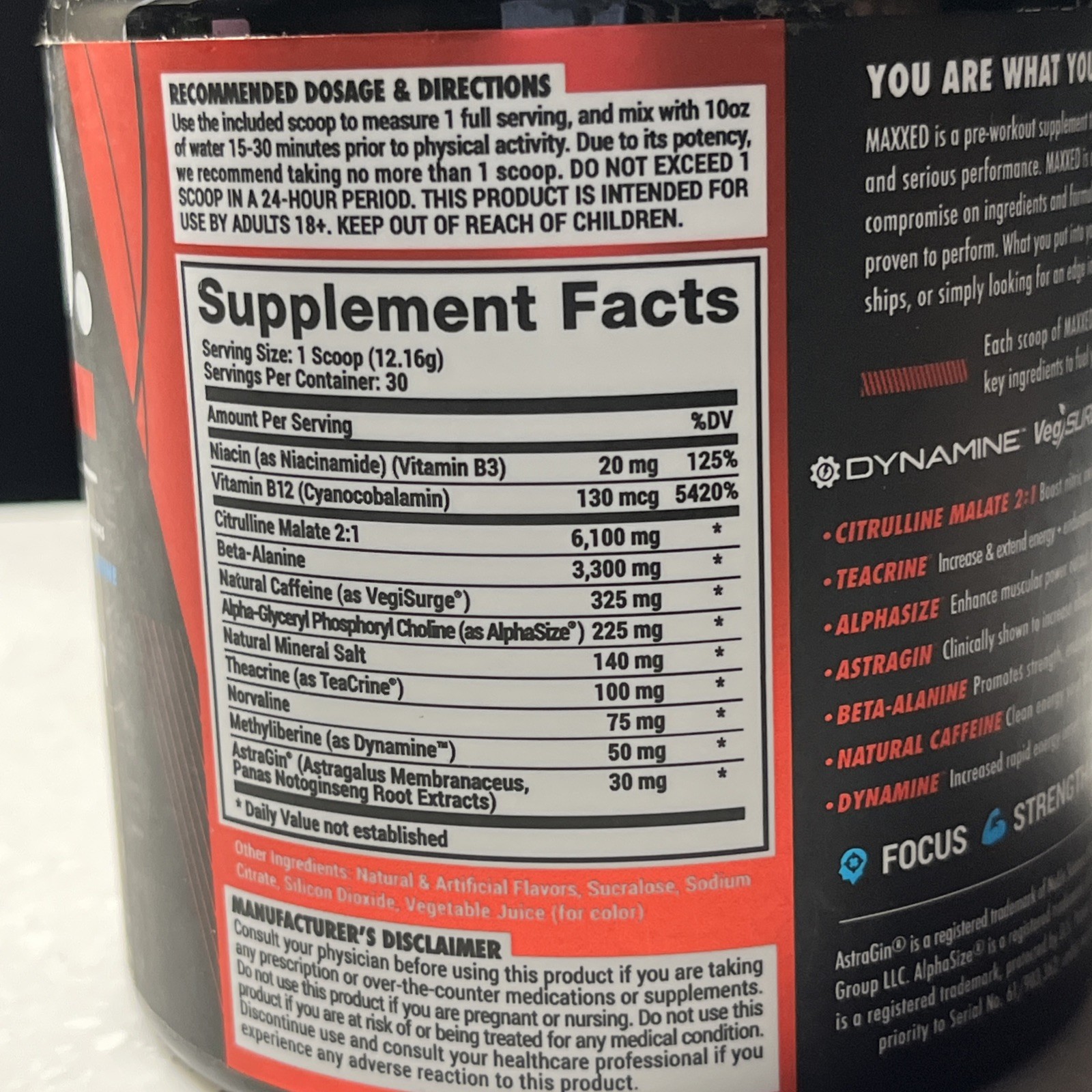 Maxed Powder Direct Pre Workout Supplement Raspberry 10/25
