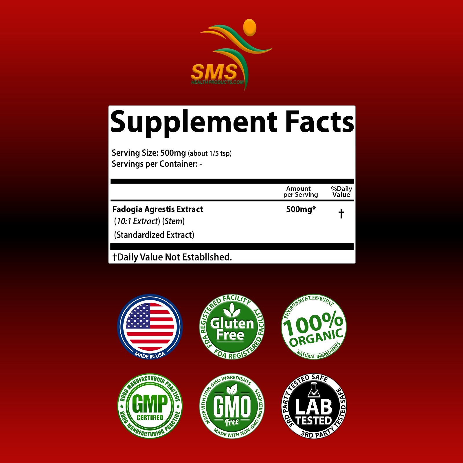 Fadogia Agrestis Extract Powder (Maximum Strength) 10:1 Stem Extract 100g