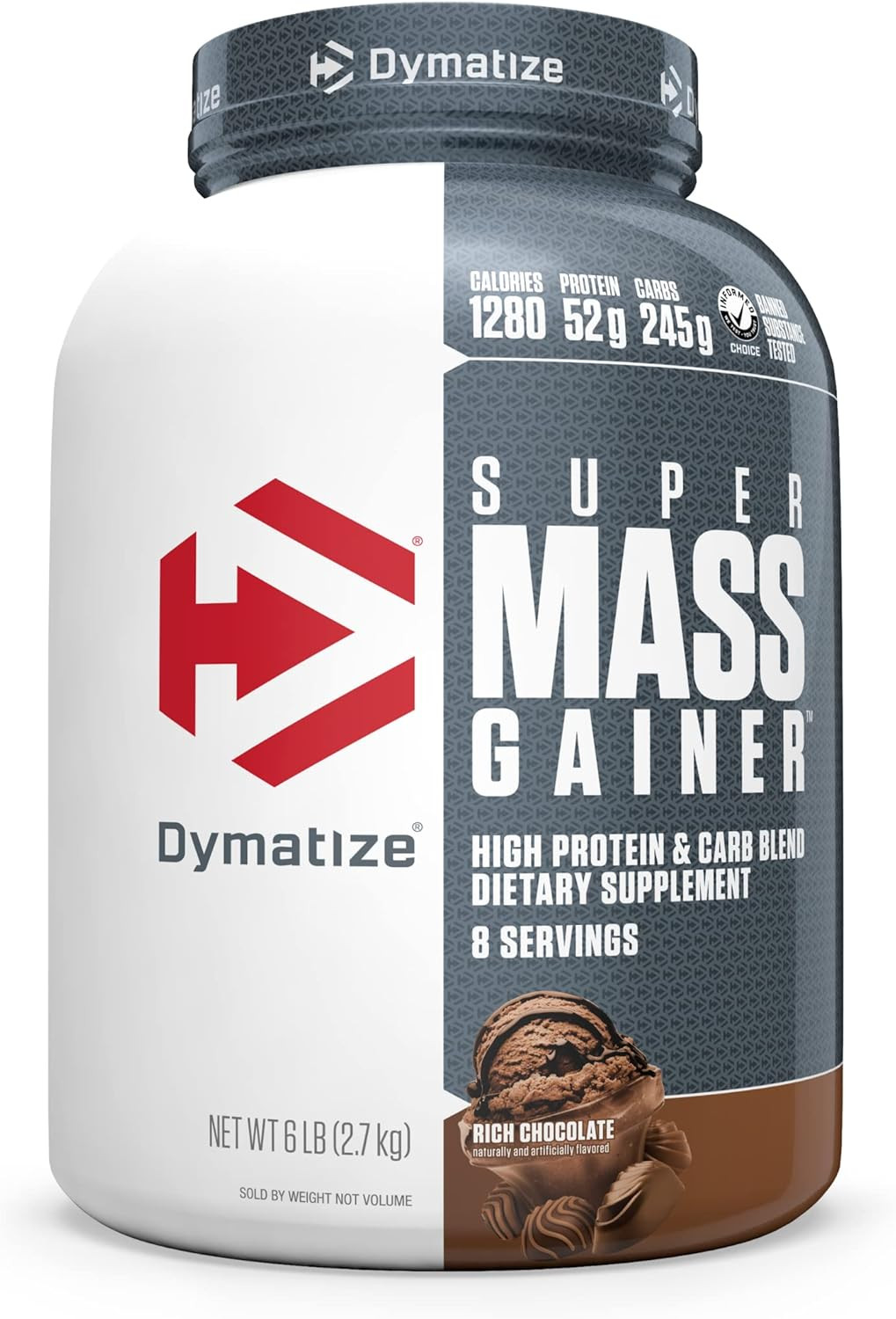 Super Mass Gainer Protein Powder 52G Protein 1280 Calories 6 Pound Gourmet Vanil