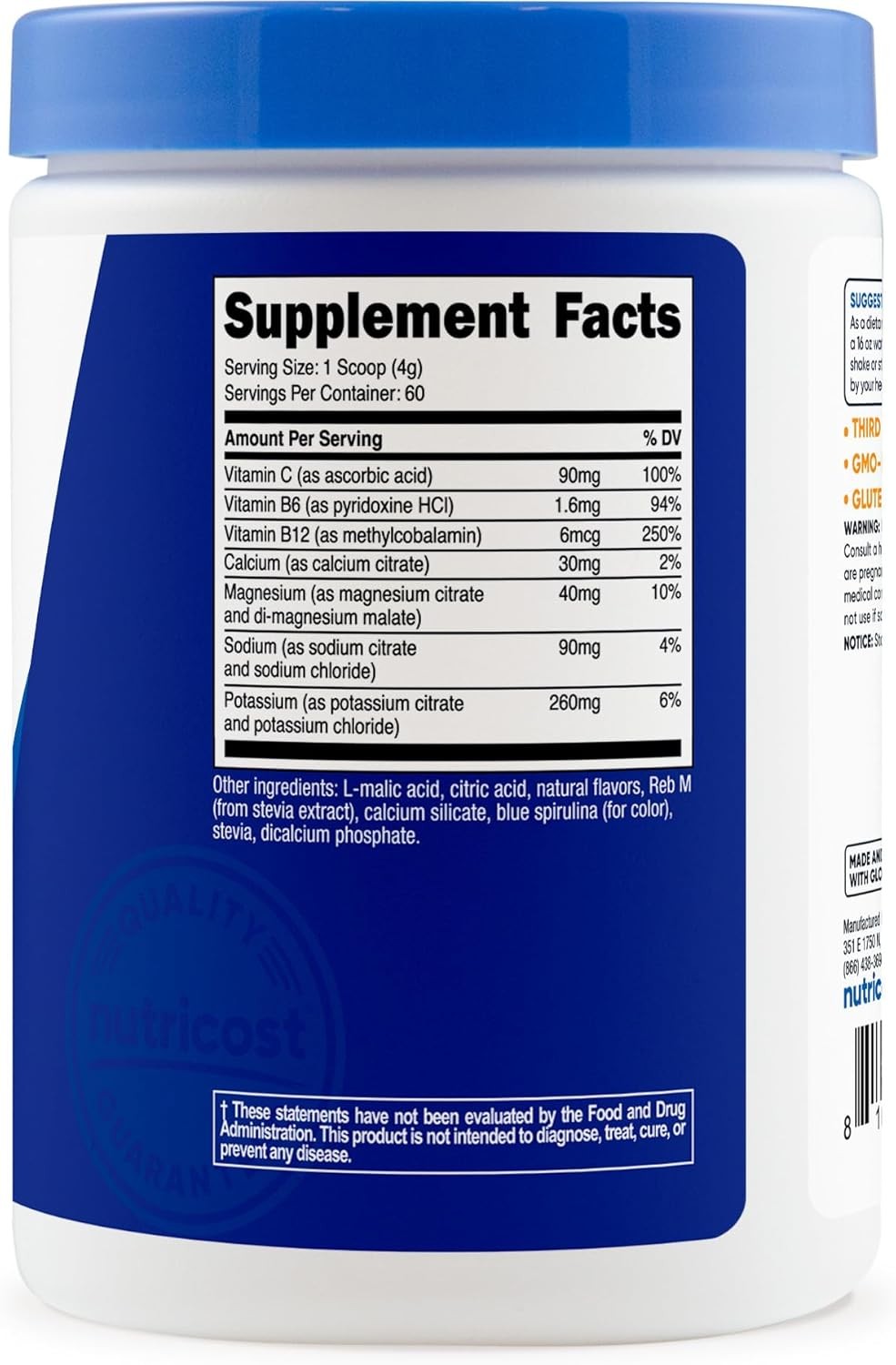 Electrolyte Complex Powder (60 Servings, Blue Raspberry) – Hydration Supplement