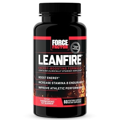 LeanFire Pre Workout Energy Pills – Green Tea Extract, Caffeine, Muscle Boost, 6