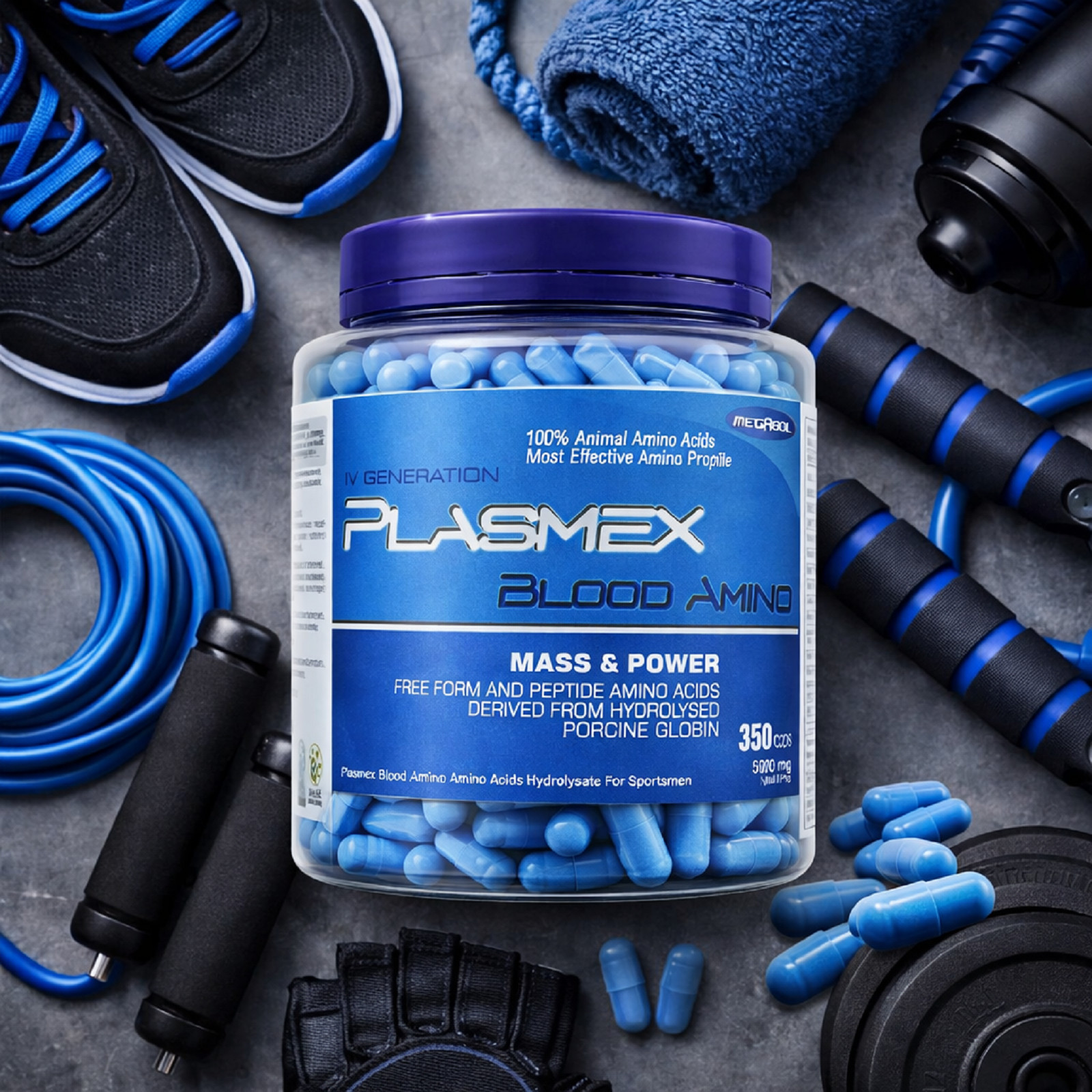 PLASMEX 350 Capsules Anabolic Amino Acids BCAA – Mass & Power – Muscle Growth