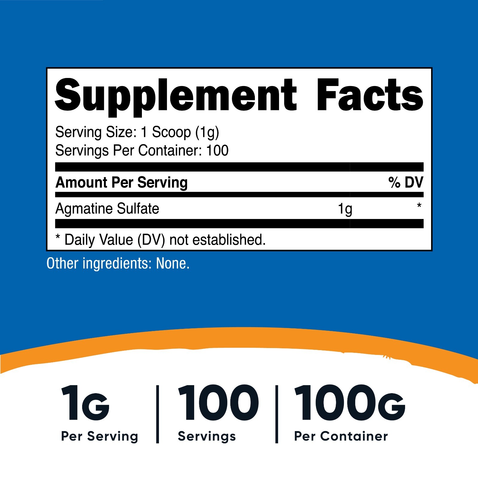Nutricost Pure Agmatine Powder 100 Grams (3 Pack) – Bulk 300 Servings of 1000mg