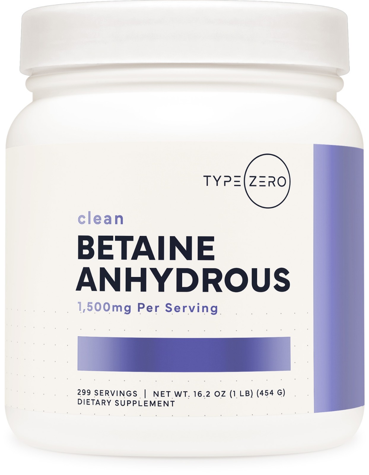 Type Zero Betaine Anhydrous Powder (1 LB) Unflavored – TMG Powder, 1,500mg, Keto