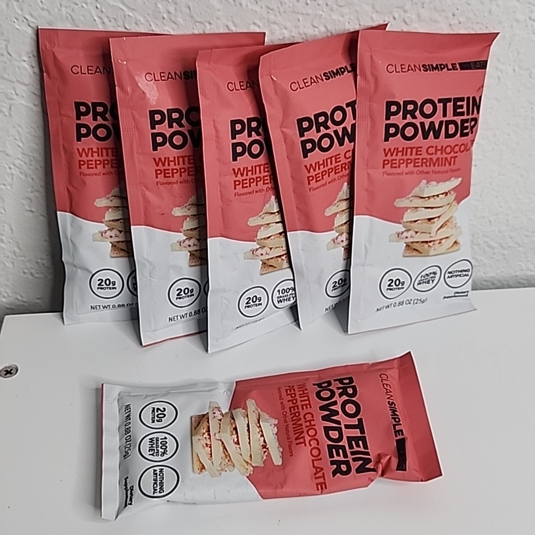 6 Servings Clean Simple Eats White Chocolate Peppermint .88 Oz 20 g Protein each