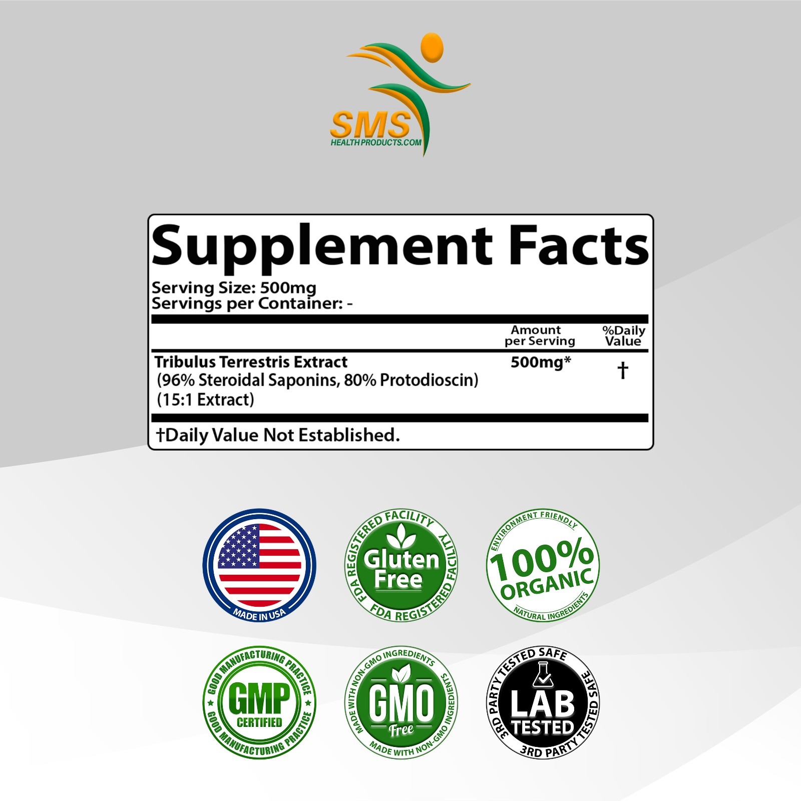 Tribulus Terrestris Extract 96% Saponins Puncture Vine Organic Non GMO 100g