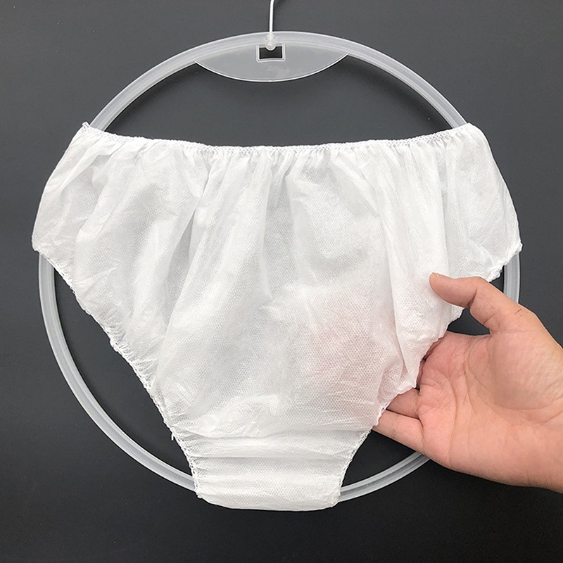 10x Disposable Underpants White Double Woven Paper Briefs Unisex Underwear D-dx