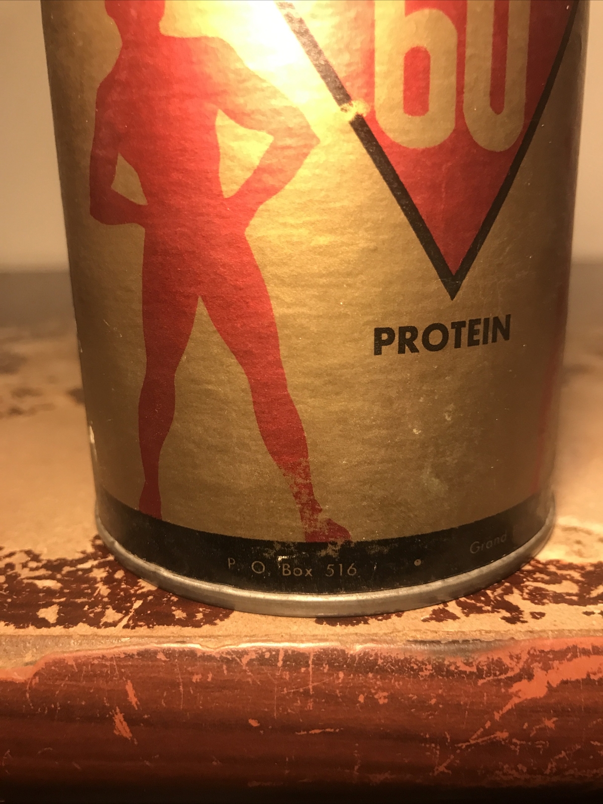 Vintage Protein Powder Container 11 Oz Super 60 Protein