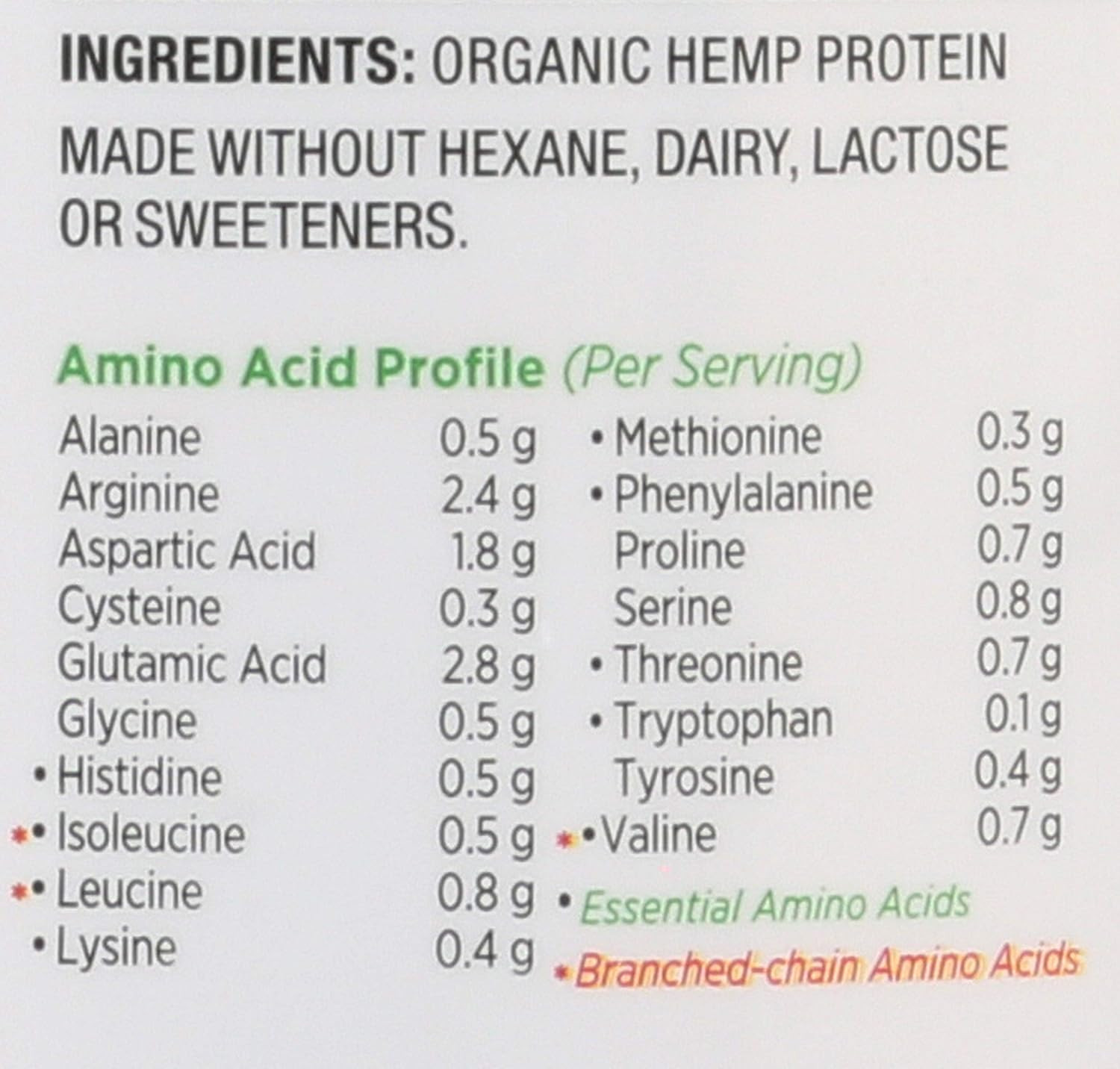 , Hemp Protein, Organic 15G, 16 Fl Oz