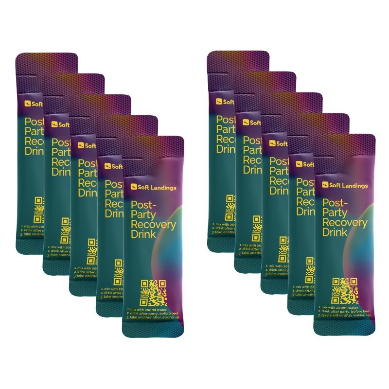 Soft Landings Post Party Recovery Drink Supplement Electrolyte Hydration Rave