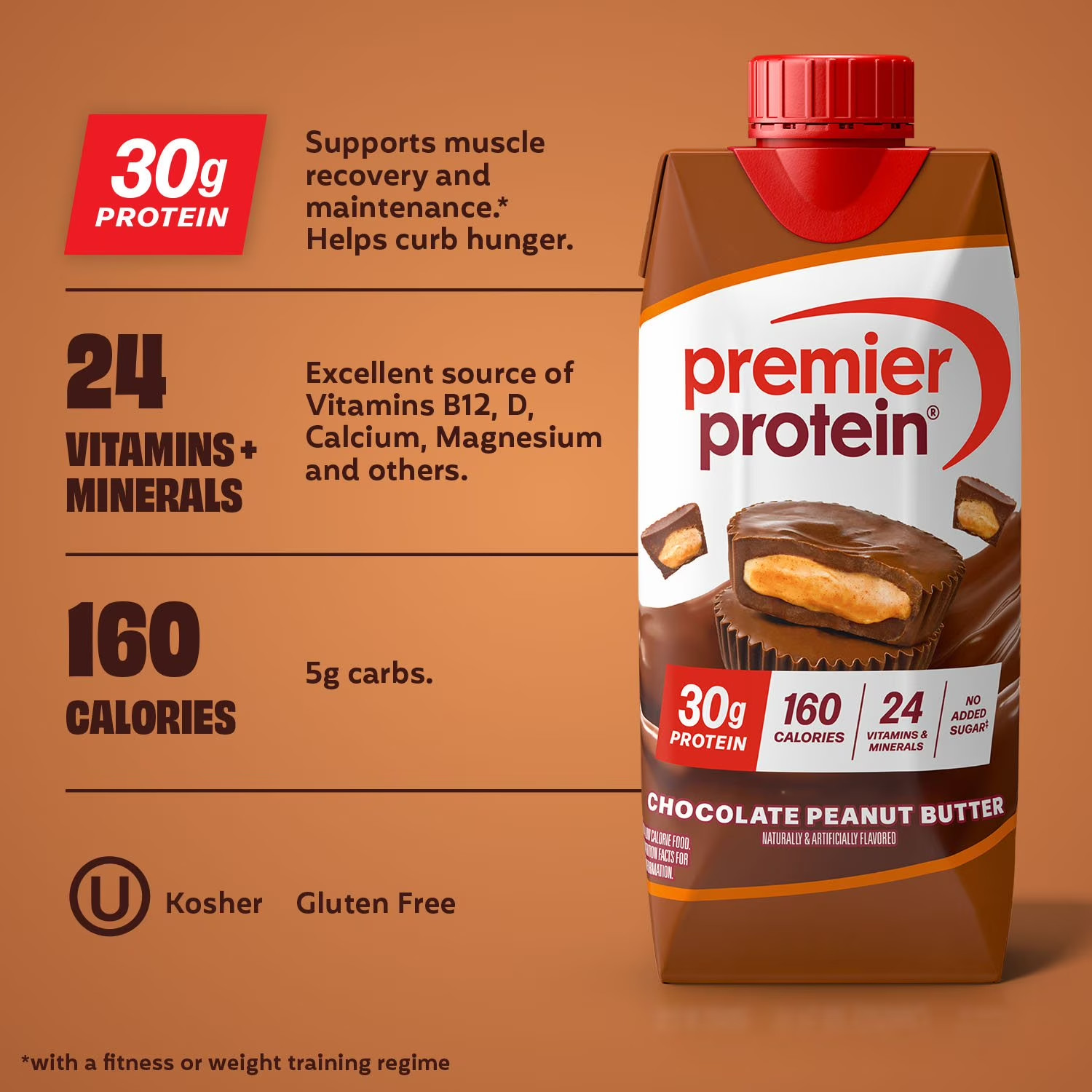 Premier Protein 30g Protein Shake, Chocolate Peanut Butter, 11 fl. oz., 15 pk.