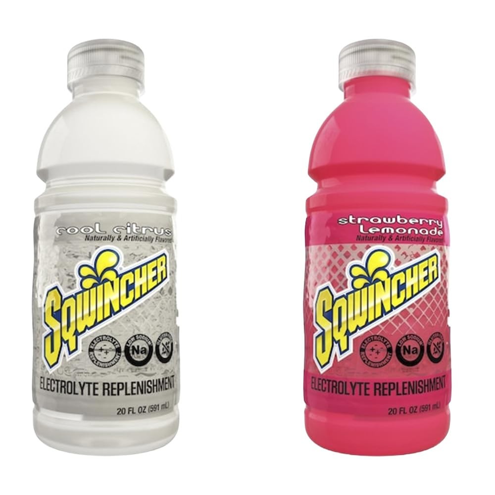 Electrolyte Sports Drink, Strawberry-Lemonade & Cool Citrus, 24 Bottles Each, 48