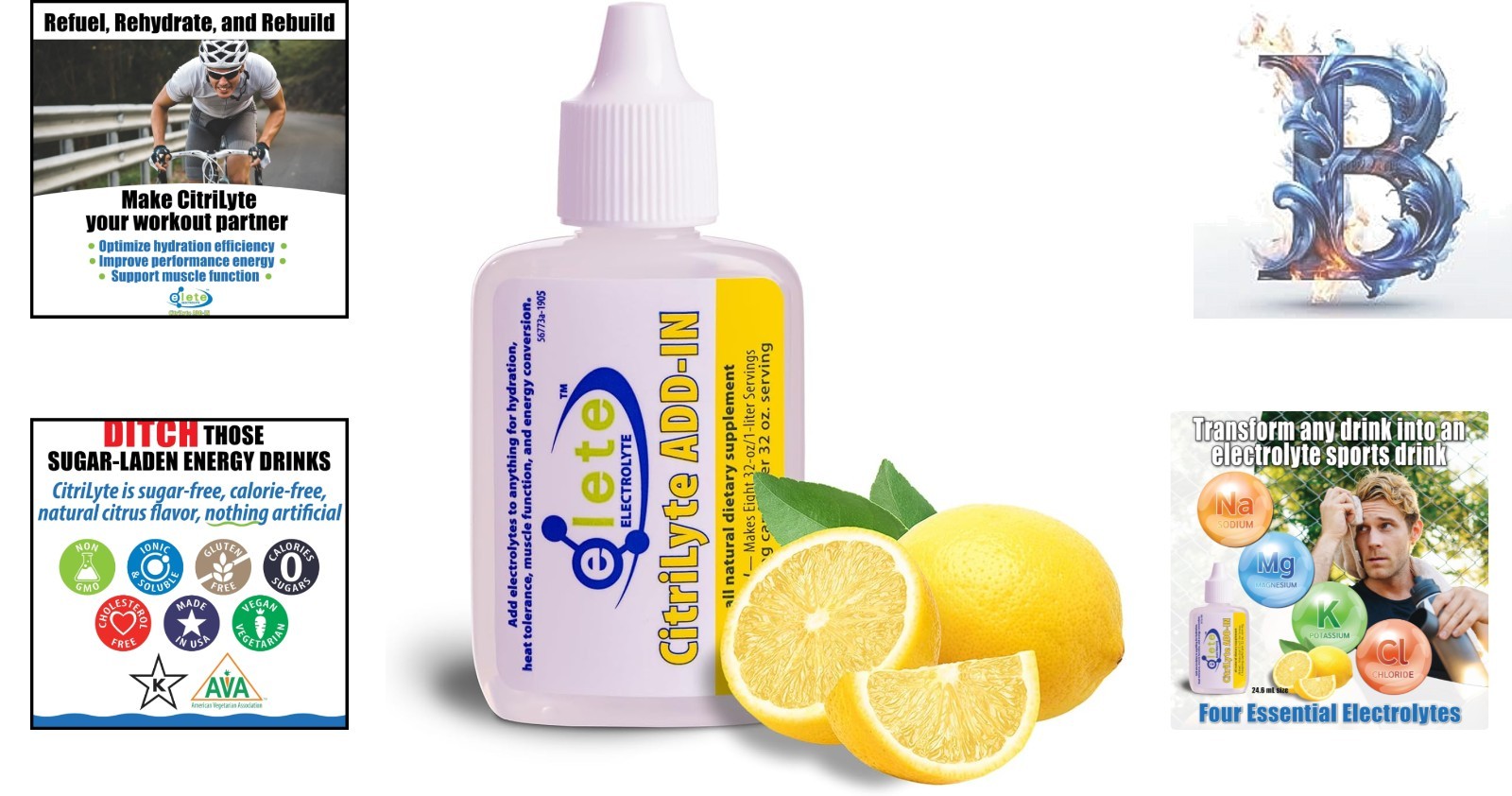 elete CitriLyte 24.6 mL Hydration Drops – Portable Lemon Electrolyte Solution