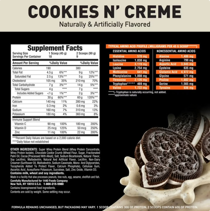 2 Pack Super Advanced Premium Whey Protein Powder, Cookies N’ Creme, 1.78 lbs Pk