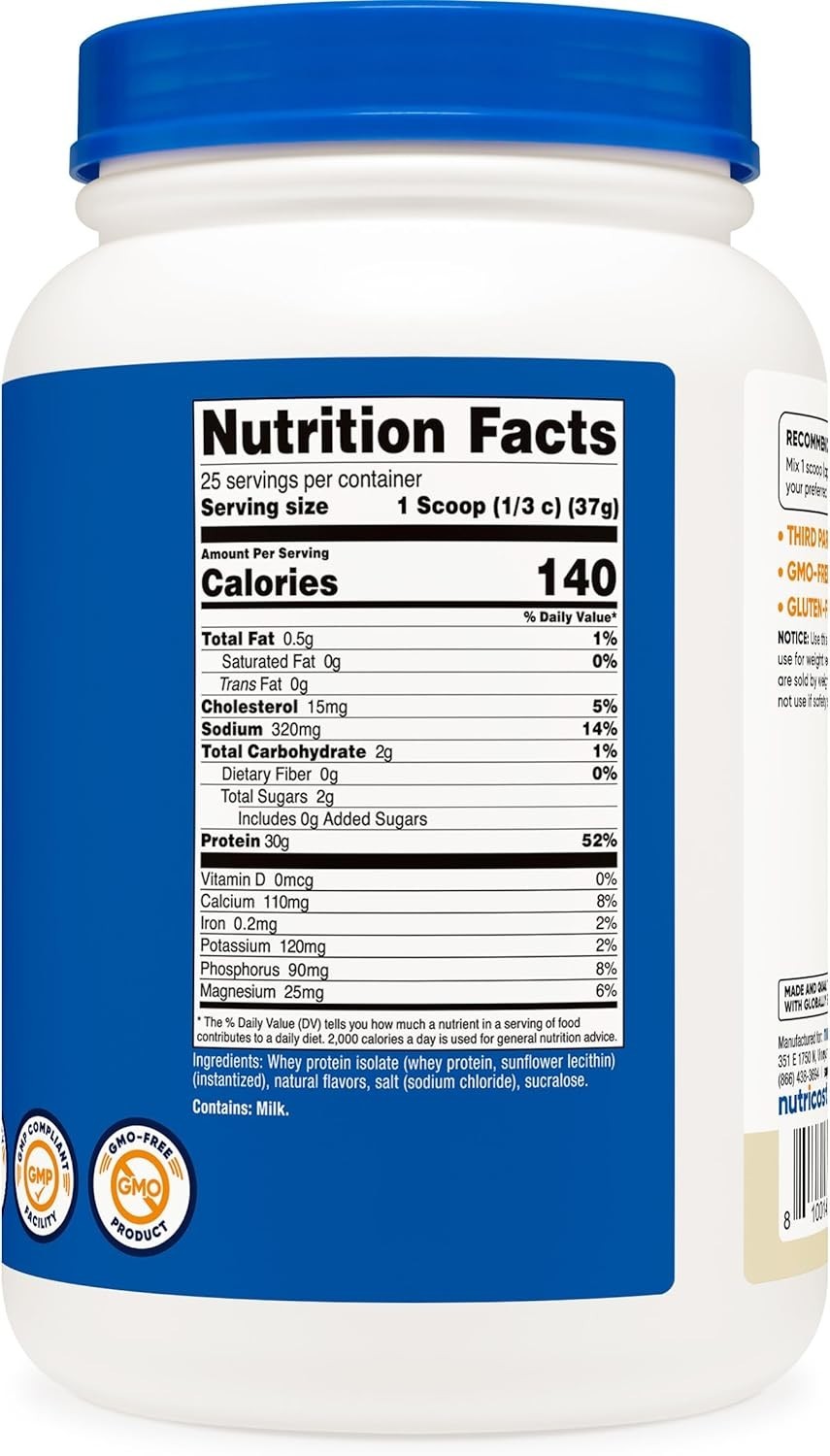 2 LBS Non-GMO Whey Protein Isolate Powder – Perfect for Post-Workout Recovery