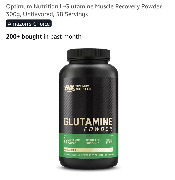 2-Pack Optimum Nutrition Glutamine Powder Unflavored 10.58 oz 300 g 58 Servings