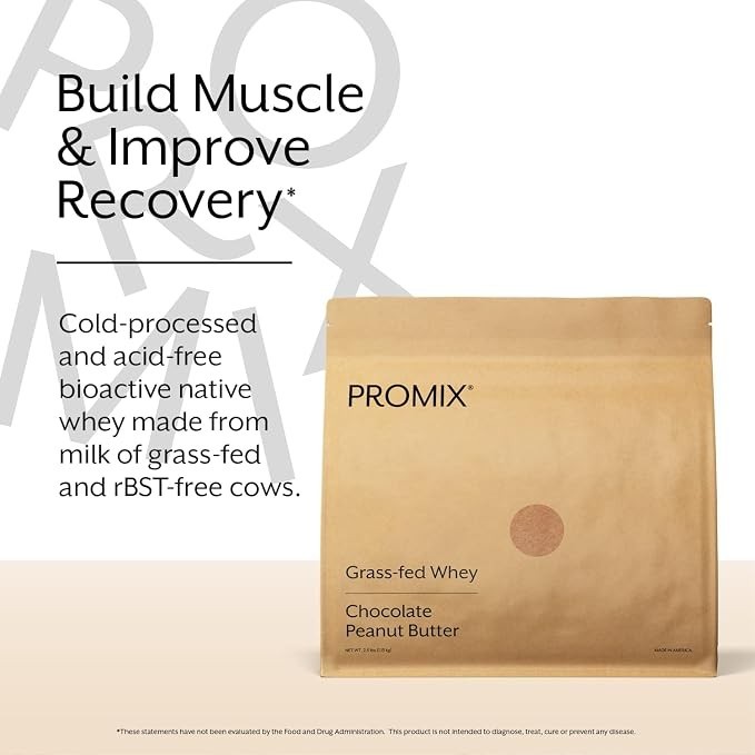 Promix Grass-Fed Whey Chocolate Peanut Butter Protein Powder 1.5 lb