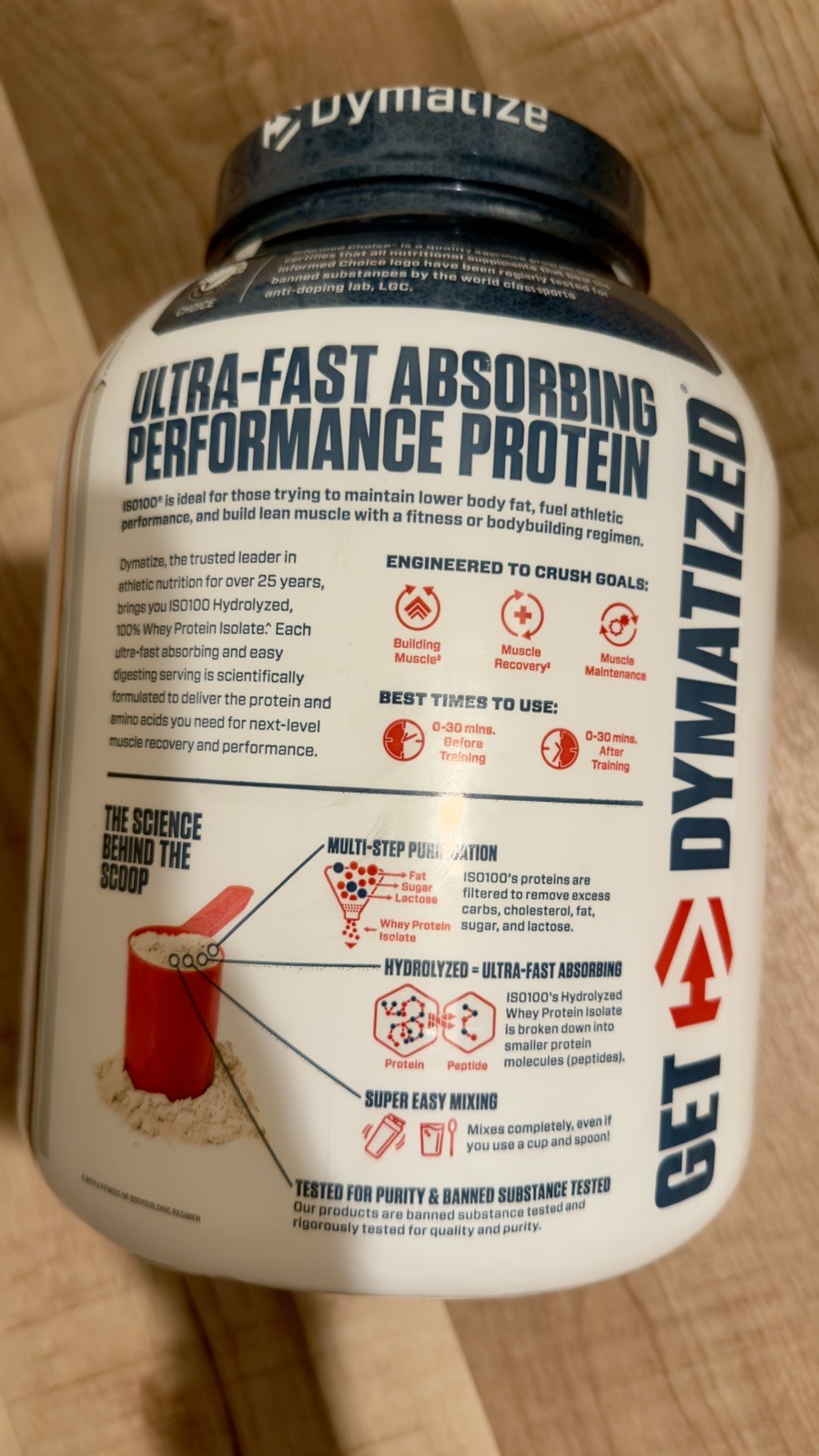 Dymatize ISO 100 Whey Protein Powder 5 Pound (Pack 1), White