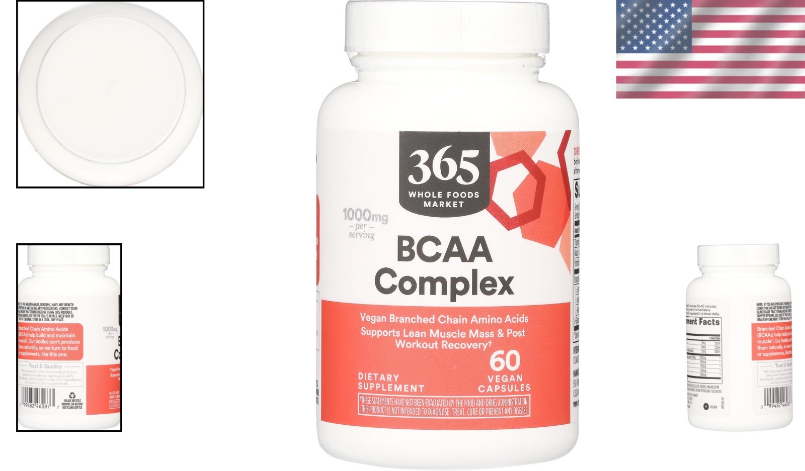 60 Capsules of BCAA Complex – Elevate Your Workout Recovery Naturally