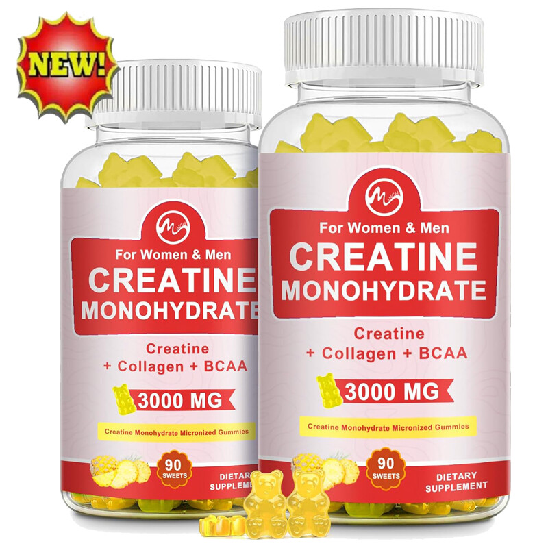 180Pills Creatine Monohydrate Gummies Pineapple FlavorEnergy Boost Improve