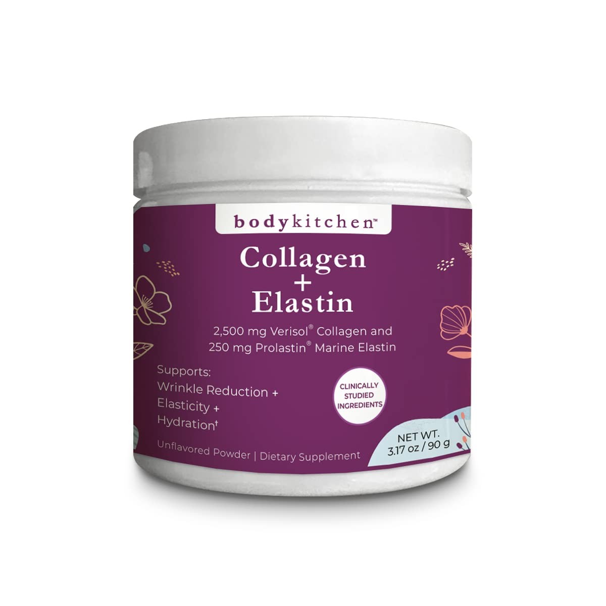 Body Kitchen Collagen and Elastin Peptides, 250mg Pure 3.17 Ounce (Pack of 1)