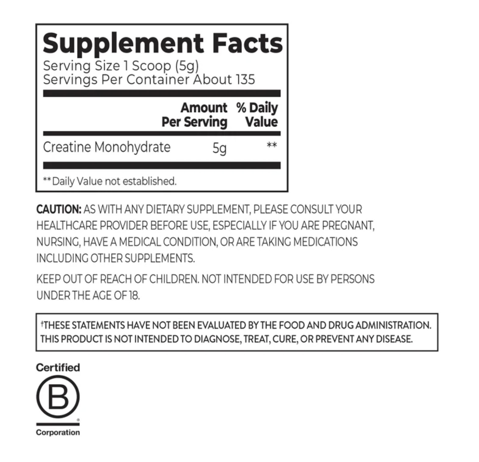 Orgain Creatine Monohydrate Powder Unflavored 5g 135 Servings 23.8 oz 1.48 lb