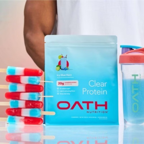 Oath Nutrition 18 Servings Clear Protein Powder – Icy Blue Raspberry