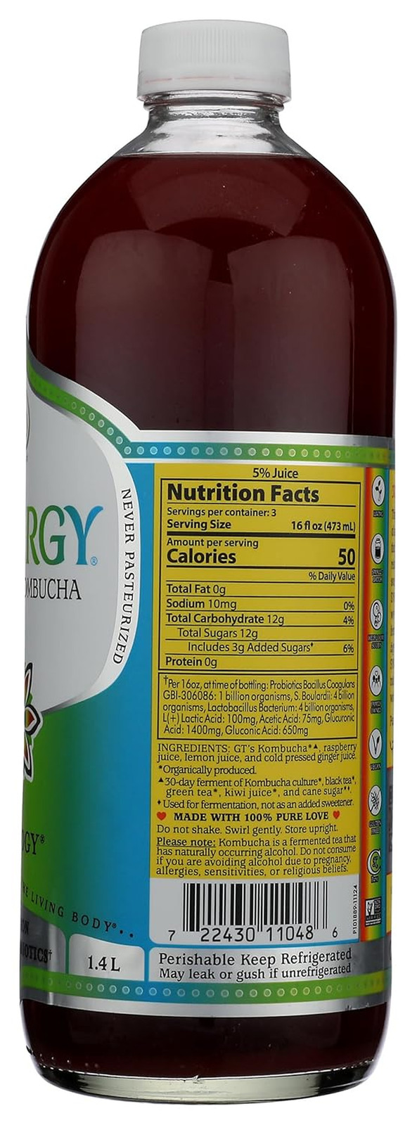 Gts, Kombucha Trilogy Organic, 48 Fl Oz