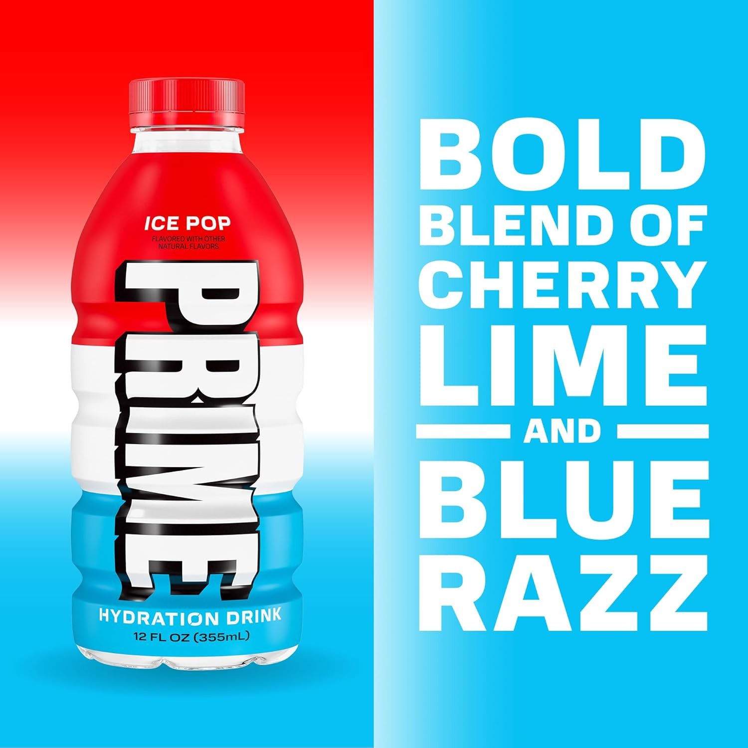 PRIME Hydration Sports Drink Ice Pop Orange Swirl Coconut Water 12oz