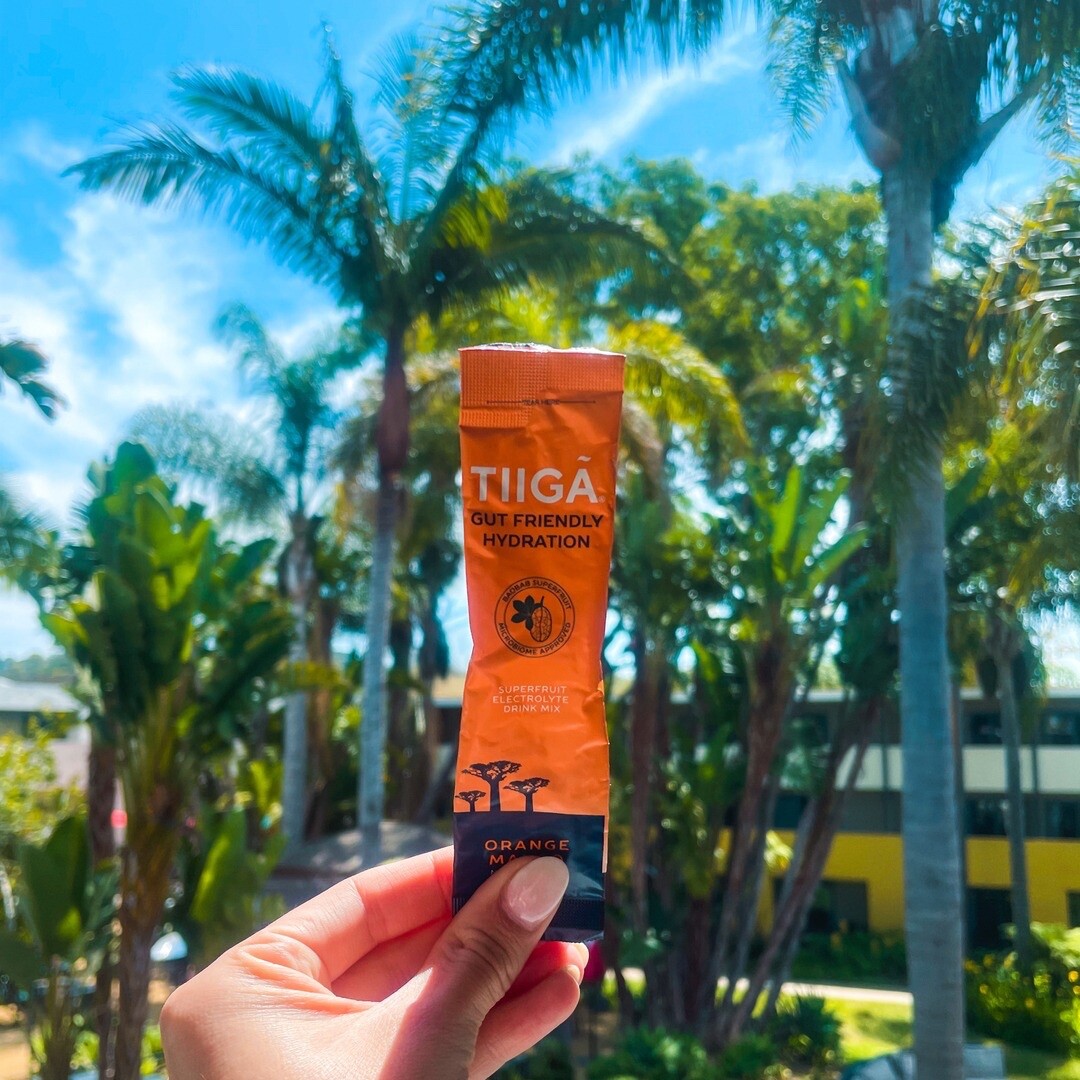 TIIGA Hydration Energy Drink Prebiotics Electrolytes Gut Health MANGO ORANGE 6pk