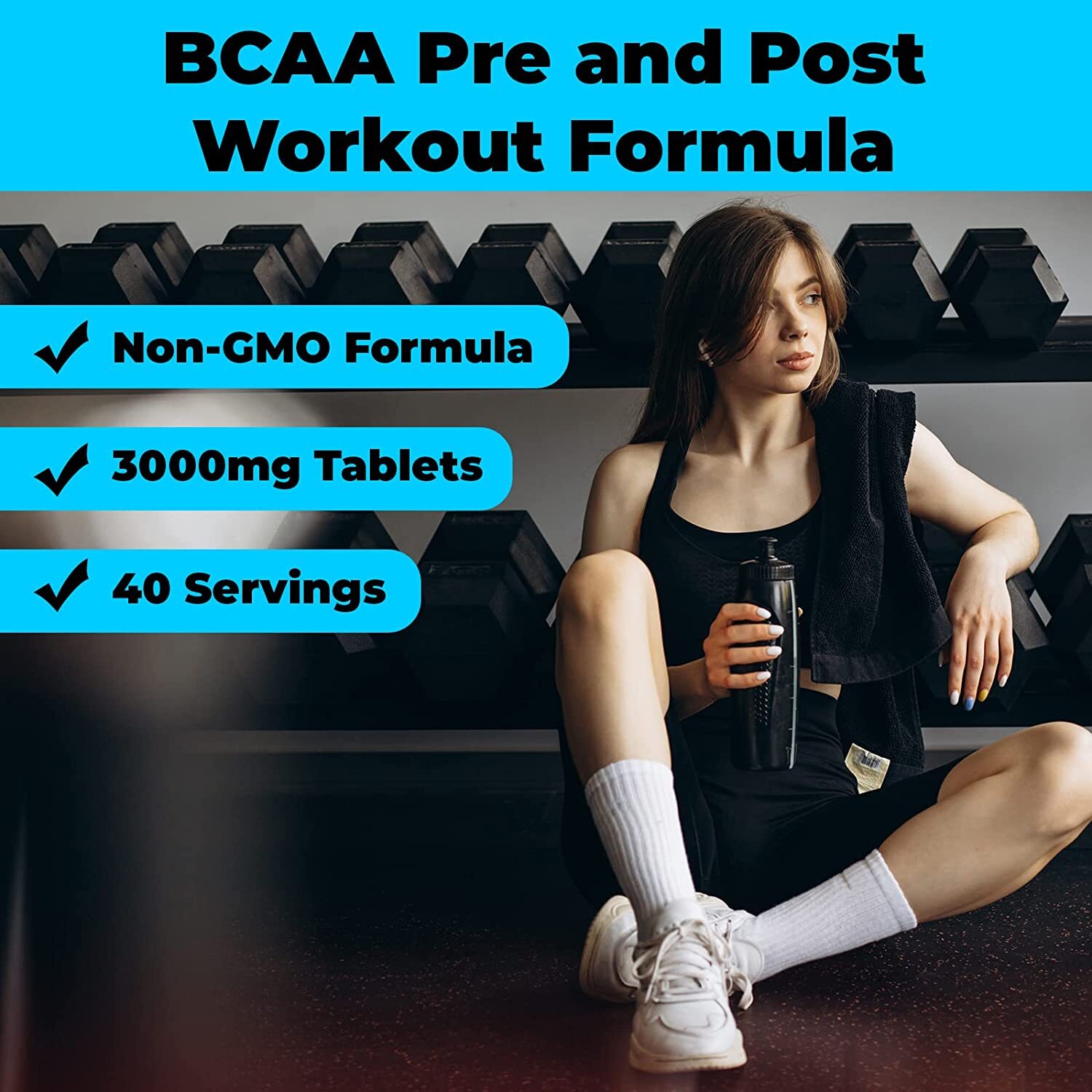 Nutra BCAAs Amino Acids, 3000mg Sugar Free Pre Workout without Ceatine, Non-GMO