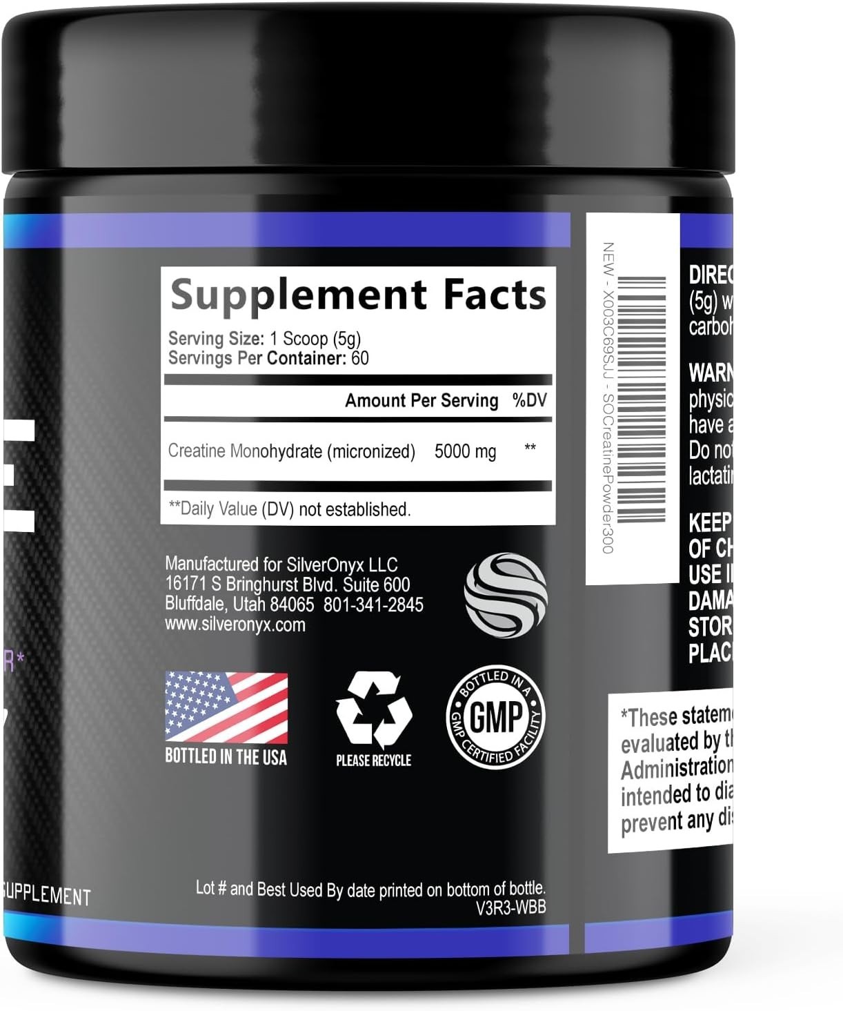 Creatine Monohydrate Powder 5000mg Per Serving – Pure Micronized Creatine Mono N